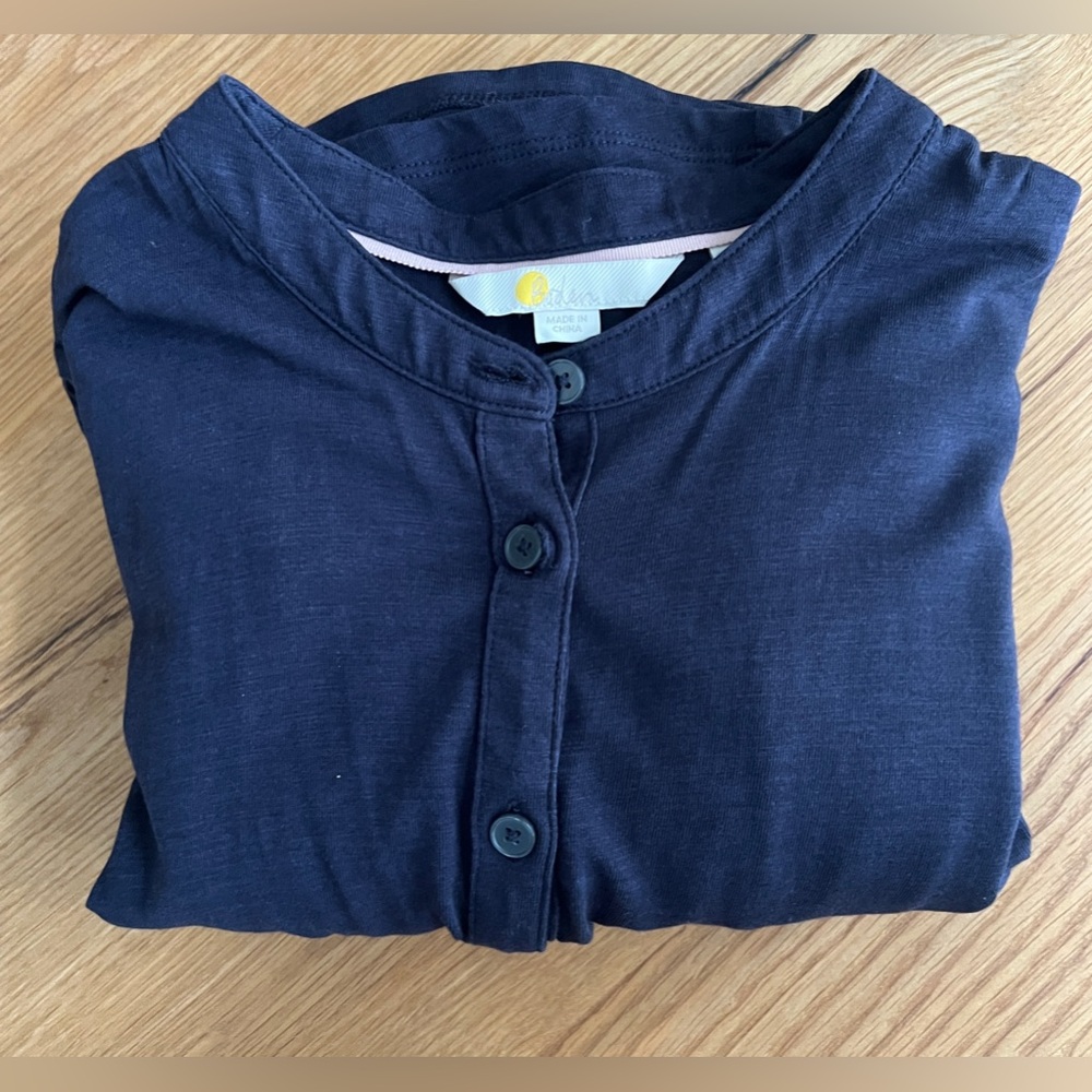 BODEN SMOCKED WAIST DRESS, NAVY, SIZE 10. - Picture 7 of 9